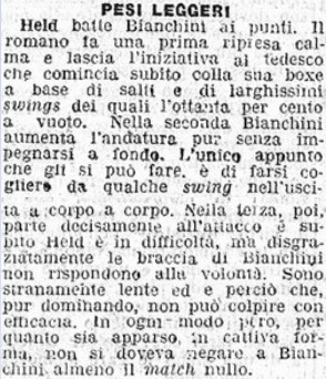 BIANCHINI Perde Contro HELD