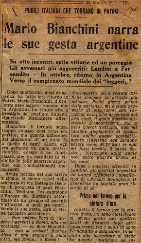 Mario Bianchini Narra Le Gessta Argentine