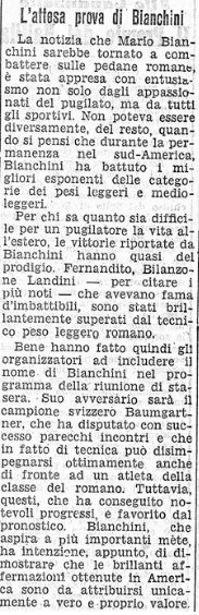 Bianchini Torna A Comabattere Vince Contro Baumgartener