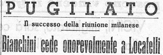 BIANCHINI Perde Contro LOCATELLI