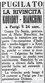 BIANCHINI Perde Contro KOUIDRI